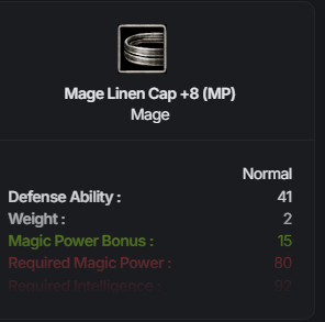 Mage Linen Cap (MP) +8